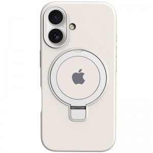 Чехол Silicone Case Full Protective with Ring для Apple iPhone 16 Plus (6.7") Белый