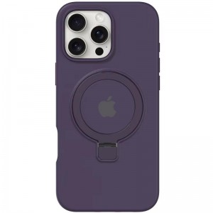 Чехол Silicone Case Full Protective с кольцом для Apple iPhone 16 Pro (6.3") фиолетовый