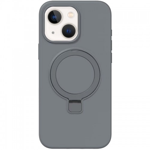 Чохол Silicone Case Full Protective NO LOGO with Ring для Apple iPhone 13 / 14 (6.1") Grey