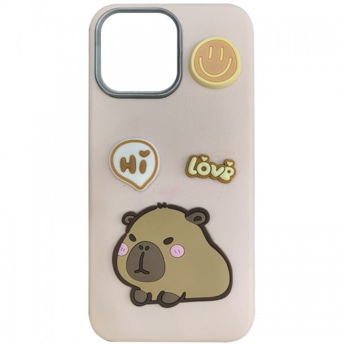 Чехол TPU Leather Toys для Apple iPhone 11 Pro (5.8") Капибара / Розовый