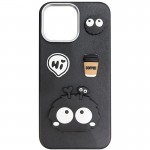 Чехол TPU Leather Toys для Apple iPhone 12 Pro Max / 13 Pro Max (6.7") Monster / Черный