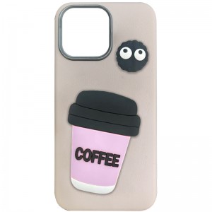 Чохол TPU Leather Toys для Apple iPhone 13 Pro (6.1") Coffee / Pink
