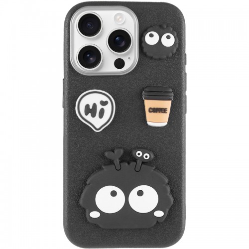 Чехол TPU Leather Toys для Apple iPhone 13 Pro (6.1") Монстр / Черный