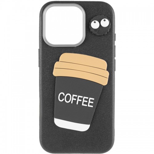 Чехол TPU Leather Toys для Apple iPhone 15 (6.1") Кофейный / Чёрный