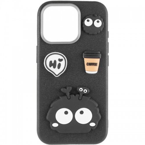 Чехол TPU Leather Toys для Apple iPhone 15 (6.1") Монстр / Черный