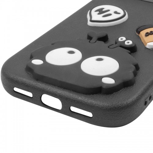 Чехол TPU Leather Toys для Apple iPhone 15 (6.1") Монстр / Черный