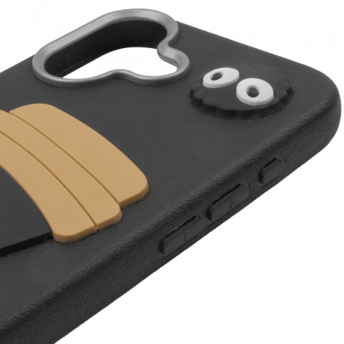 Чехол TPU Leather Toys для Apple iPhone 16 (6.1") Кофейный / Чёрный