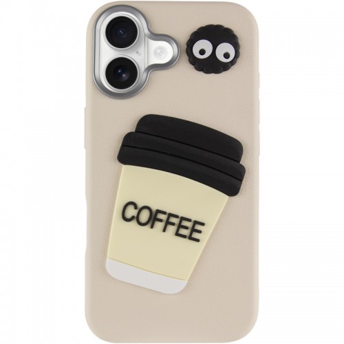 Чехол TPU Leather Toys для Apple iPhone 16 (6.1") Кофе / Песочный