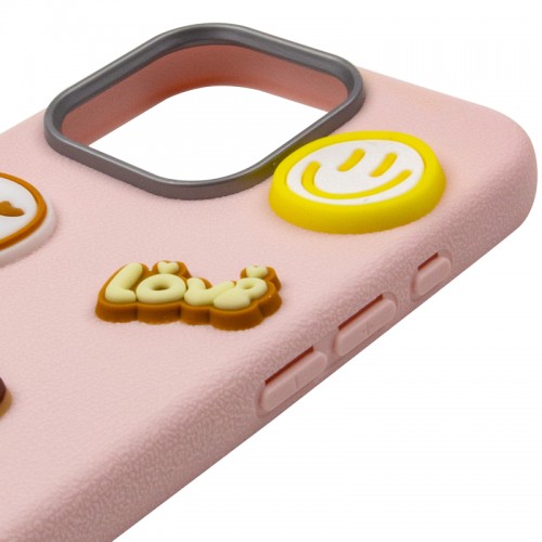 Чехол TPU Leather Toys для Apple iPhone 16 Pro (6.3") Капибара / Розовый