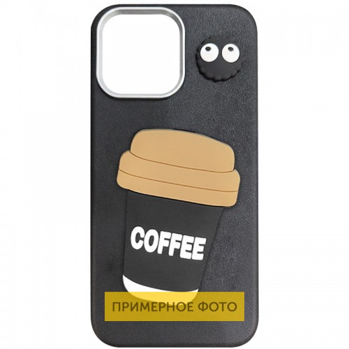 Чохол TPU Leather Toys для Apple iPhone 16e (6.1") Coffee / Black