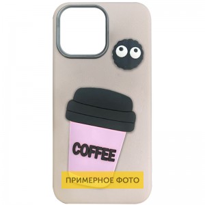 Чохол TPU Leather Toys для Apple iPhone 16e (6.1") Coffee / Pink