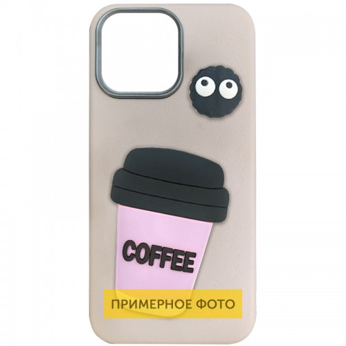 Чохол TPU Leather Toys для Apple iPhone 16e (6.1") Coffee / Pink