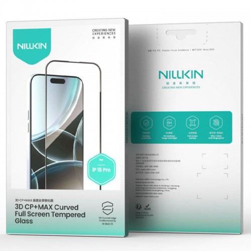 Захисне скло Nillkin (CP+ max 3D) (full glue) для Apple iPhone 16 Pro (6.3") Чорний