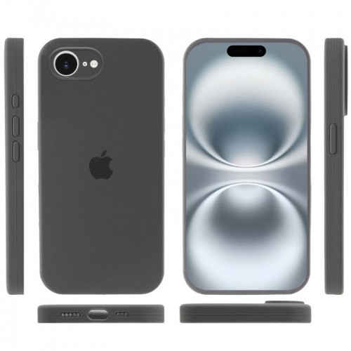 Чехол Silicone Case Full Camera Protective (AA) для Apple iPhone 16e (6.1") Серый / Dark Gray
