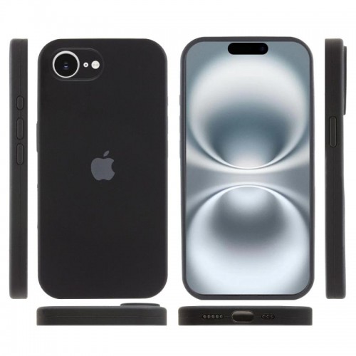 Чехол Silicone Case Full Camera Protective (AA) для Apple iPhone 16e (6.1") Чёрный / Black