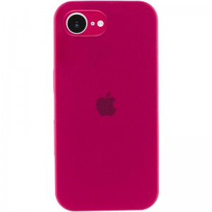 Чехол Silicone Case Full Camera Protective (AA) для Apple iPhone 16e (6.1") Красный / Rose Red