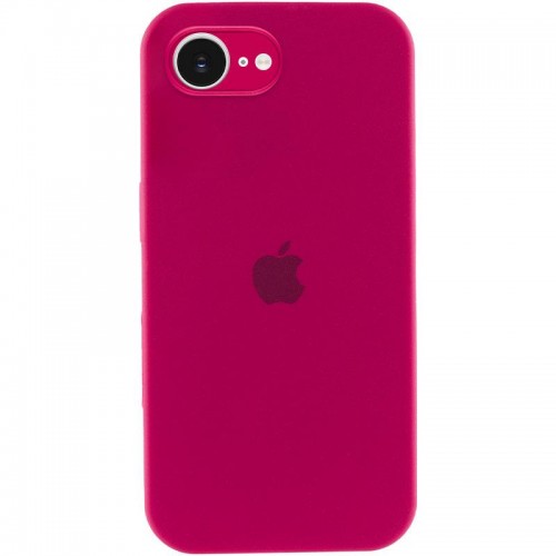 Чехол Silicone Case Full Camera Protective (AA) для Apple iPhone 16e (6.1") Красный / Rose Red