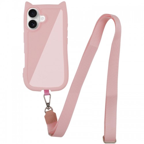 Чохол TPU GETMAN Cat with straps для Apple iPhone 16 Plus (6.7") Pink