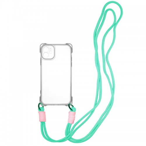 Чохол TPU CrossBody with straps для Apple iPhone 12 (6.1") Transparent