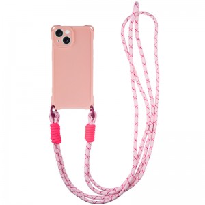 Чохол TPU CrossBody with straps для Apple iPhone 14 (6.1") Pink