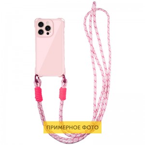 Чохол TPU CrossBody with straps для Apple iPhone 16e (6.1") Pink