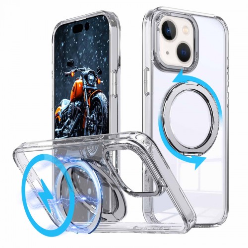 Чохол TPU+PC Empire with MagSafe and Ring для Apple iPhone 15 (6.1") Clear