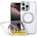 Чехол TPU+PC Empire с MagSafe и кольцом для Apple iPhone 16 Plus (6.7") Прозрачный