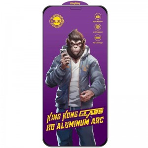 Захисне скло 5D Anti-static Purple (тех.пак) для Apple iPhone 12 Pro Max (6.7") Чорний