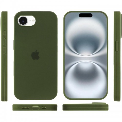 Чехол Silicone Case Full Protective (AA) для Apple iPhone 16e (6.1") Зелёный / Dark Olive