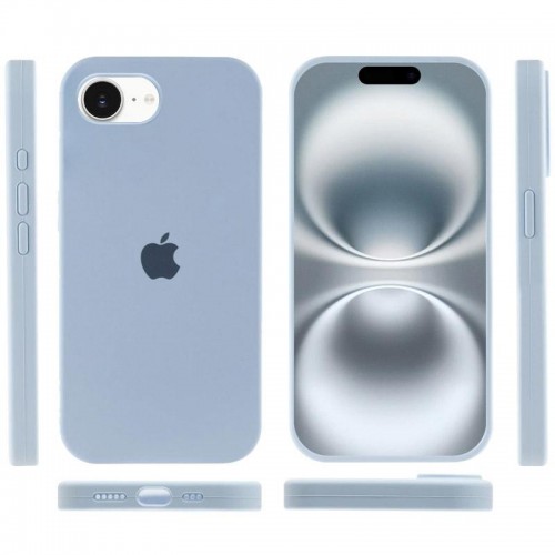 Чехол Silicone Case Full Protective (AA) для Apple iPhone 16e (6.1") Голубой / Sweet Blue