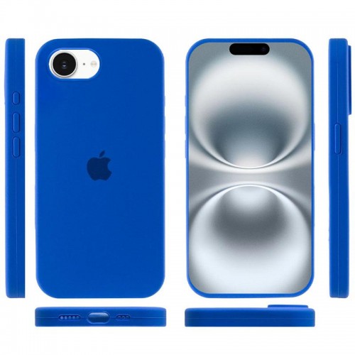 Чехол Silicone Case Full Protective (AA) для Apple iPhone 16e (6.1") Синий / Capri Blue