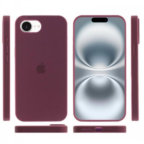 Чехол Silicone Case Full Protective (AA) для Apple iPhone 16e (6.1") Бордовый / Plum