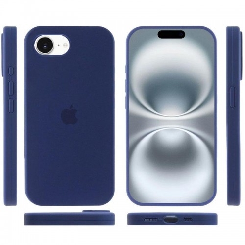 Чехол Silicone Case Full Protective (AA) для Apple iPhone 16e (6.1") Синий / Deep navy
