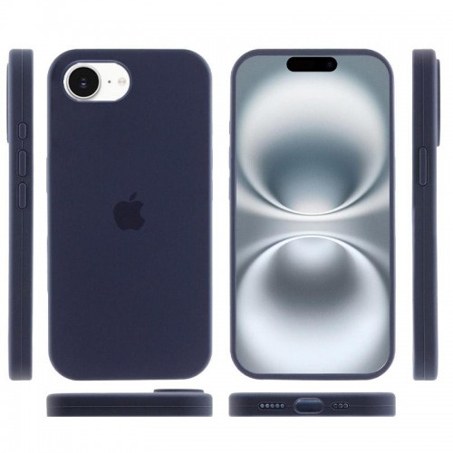 Чехол Silicone Case Full Protective (AA) для Apple iPhone 16e (6.1") Тёмно-синий / Midnight blue