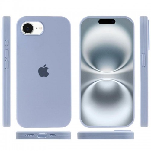 Чехол Silicone Case Full Protective (AA) для Apple iPhone 16e (6.1") Голубой / Lilac Blue