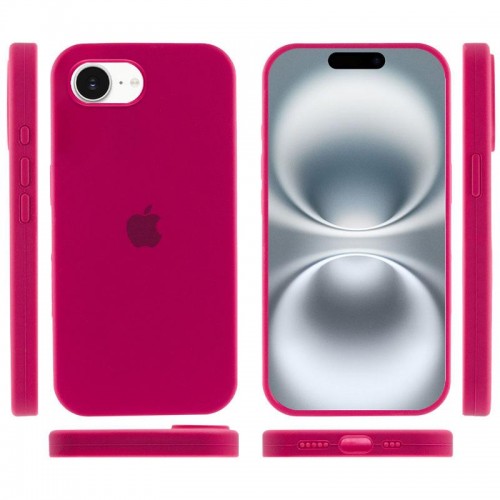 Чехол Silicone Case Full Protective (AA) для Apple iPhone 16e (6.1") Красный / Rose Red