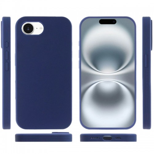 Чехол Silicone Case Full Protective (AA) NO LOGO для Apple iPhone 16e (6.1") Синий / Deep navy