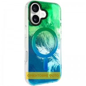 Чохол TPU Shiny Mountain (MagFit) для Apple iPhone 17 (6.3") Green / Blue