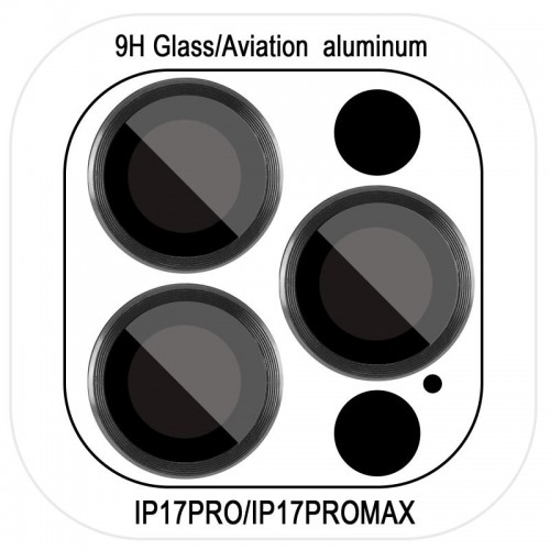 Захисне скло Metal Classic на камеру (у упак.) для Apple iPhone 17 Pro (6.3") / 17 Pro Max (6.9") Чорний / Black