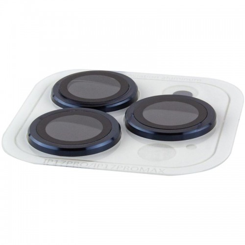 Захисне скло Metal Classic на камеру (у упак.) для Apple iPhone 17 Pro (6.3") / 17 Pro Max (6.9") Синій / Dark Blue