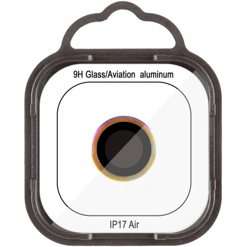 Захисне скло Metal Classic на камеру (у упак.) для Apple iPhone 17 Air (6.5") Бузковий / Rainbow