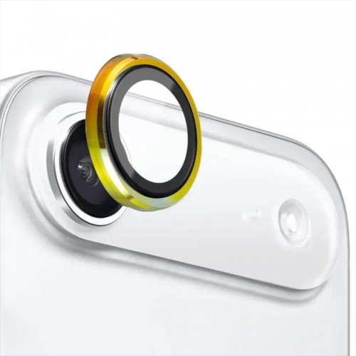 Захисне скло Metal Classic на камеру (у упак.) для Apple iPhone 17 Air (6.5") Бузковий / Rainbow