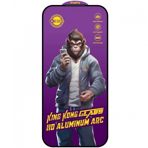 Захисне скло 5D Anti-static Purple (тех.пак) для Apple iPhone 17 Pro Max (6.9") Чорний