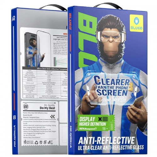 Защитное 2.5D стекло Blueo AR Anti-Reflective HD для Apple iPhone 17 Pro Max / 16 Pro Max (6.9") Чёрный