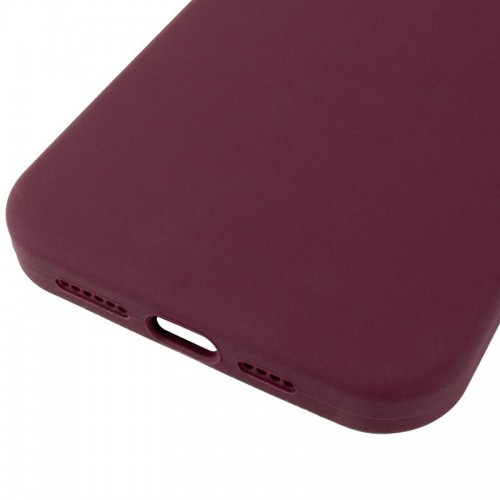 Чохол Silicone Case (AA) Logo with MagSafe для Apple iPhone 12 Pro Max (6.7") Бордовий / Plum