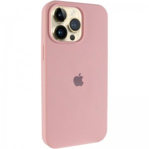 Чохол Silicone Case (AA) Logo with MagSafe для Apple iPhone 13 Pro Max (6.7") Рожевий / Pink Sand