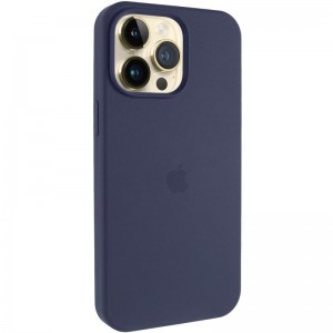 Чохол Silicone Case (AA) Logo with MagSafe для Apple iPhone 13 Pro Max (6.7") Темно-синій / Midnight blue