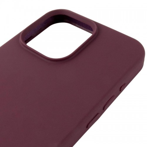 Чохол Silicone Case (AA) Logo with MagSafe для Apple iPhone 14 (6.1") Бордовий / Plum