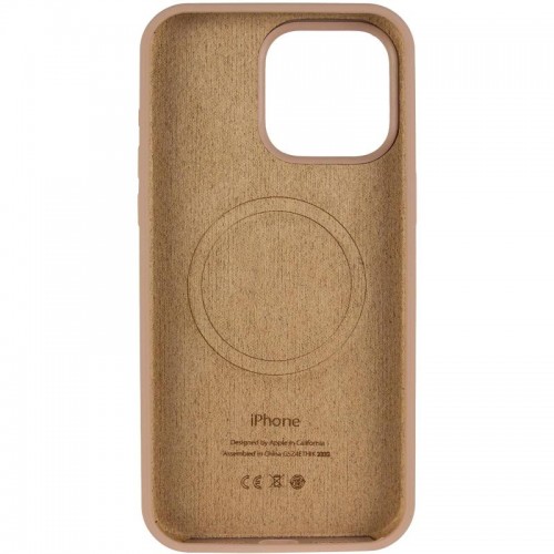 Чохол Silicone Case (AA) Logo with MagSafe для Apple iPhone 14 Pro Max (6.7") Бежевий / Desert Gold