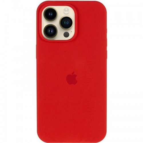 Чохол Silicone Case (AA) Logo with MagSafe для Apple iPhone 14 Pro Max (6.7") Червоний / Red